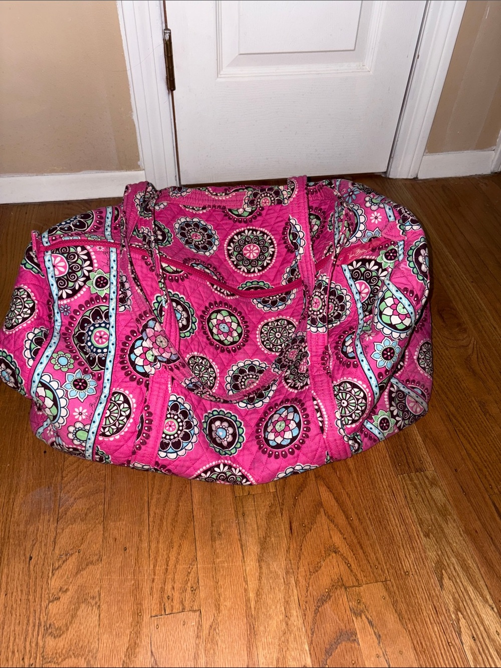 Vera Bradley Hot Pink Medallion Quilted Travel Tote